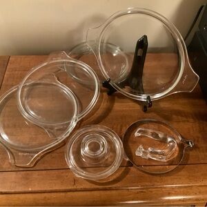 Pyrex Clear Glass lids and glass  coffee pot parts
